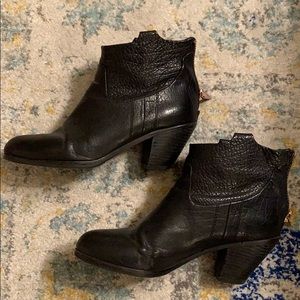 Sam Edelman booties with rose gold zipper